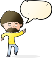 cartoon seventies style man disco dancing with speech bubble png