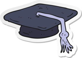 sticker of a cartoon graduation cap png