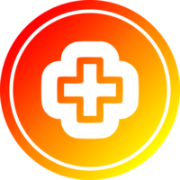 símbolo de adição circular no espectro de gradiente quente png