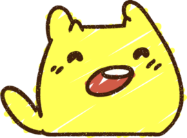 dibujo de tiza de gato kawaii png