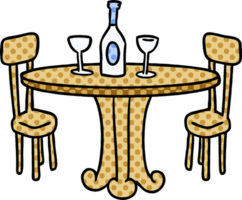 dessin animé doodle table de dîner et boissons png