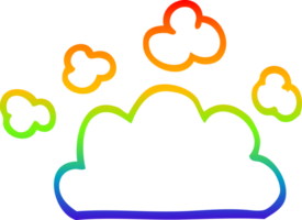 rainbow gradient line drawing cartoon weather cloud png