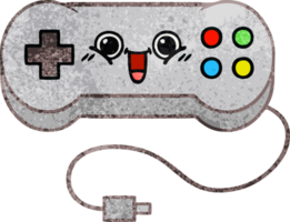 retro grunge textuur cartoon game controller png