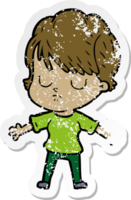 distressed sticker of a cartoon woman png