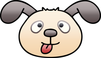 quirky gradient shaded cartoon dog face png