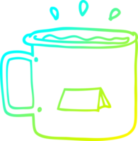 cold gradient line drawing cartoon camping mug png