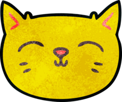 visage de chat de dessin animé dessiné à la main excentrique png