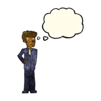 cartoon upperclass man with thought bubble png