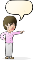 cartoon woman pointing with speech bubble png