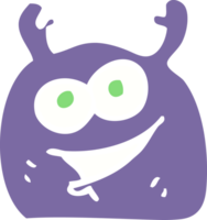 flat color illustration of a cartoon little alien png