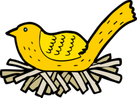 tecknad serie fågel på bo png