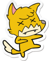 sticker of a cartoon dead fox png