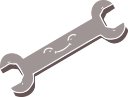 llave inglesa de dibujos animados de estilo de color plano png