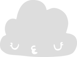 schattige egale kleurstijl cartoon wolk png