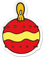 sticker of a cartoon christmas bauble png