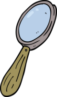 tecknad doodle förstoringsglas png