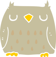 cute flat color style cartoon owl png