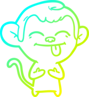 linha de gradiente frio desenhando macaco de desenho animado engraçado png