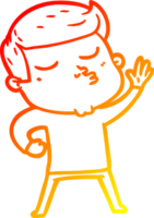 caldo gradiente disegno cartone animato modello ragazzo imbronciato png