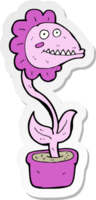 pegatina de una planta monstruosa de dibujos animados png