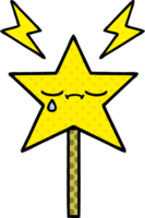 comic book style cartoon magic wand png