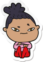 sticker of a cartoon woman png