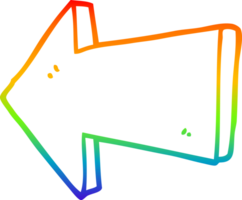 rainbow gradient line drawing cartoon pointing arrow png