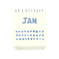 rétro dessin animé calendrier montrant mois de janvier png