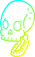 cold gradient line drawing cartoon skull png