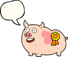 speech bubble cartoon prize winning pig png