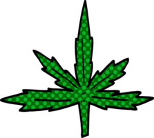 foglia di marijuana di doodle del fumetto png