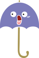 flat color retro cartoon umbrella png