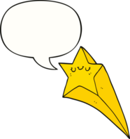 cartoon shooting star and speech bubble png