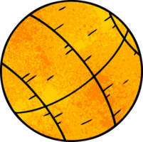 textured cartoon doodle of a basket ball png