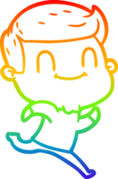 rainbow gradient line drawing cartoon friendly man png