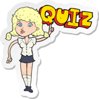 sticker of a quiz sign cartoon png