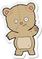 klistermärke av en tecknad nallebjörn png
