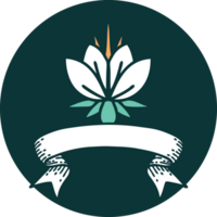Symbol mit Banner von ein Wasser Lilie png