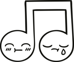 line drawing cartoon musical note png