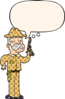 cartoon sheriff and speech bubble in comic book style png