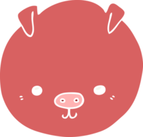 flat color style cartoon pig png