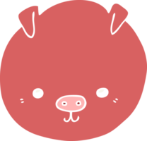 cochon de dessin animé de style plat couleur png