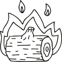 quirky line drawing cartoon campfire png