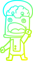 robô de desenho animado de desenho de linha de gradiente frio png