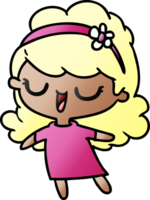 dibujos animados degradados de linda chica kawaii png