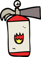 hand drawn doodle style cartoon fire extinguisher png