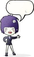 cartoon vampire girl with speech bubble png