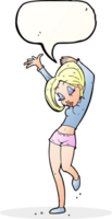 cartoon pretty woman dancing with speech bubble png