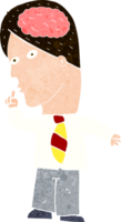 cartoon businessman with huge brain png