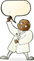cartoon mad scientist with speech bubble png